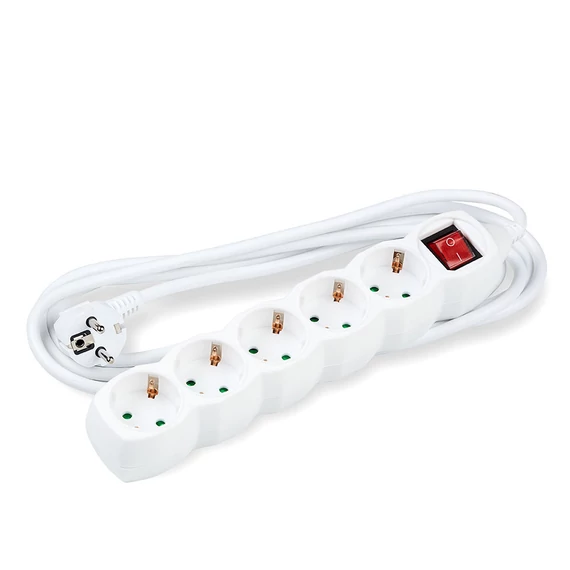TECHNIK elosztó 5utas 5m 1,5mm+kapcsoló