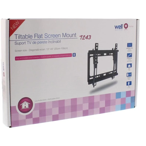 WELL TVS-LCD-TL43-WL fali tartókonzol 13"-43" dönthető
