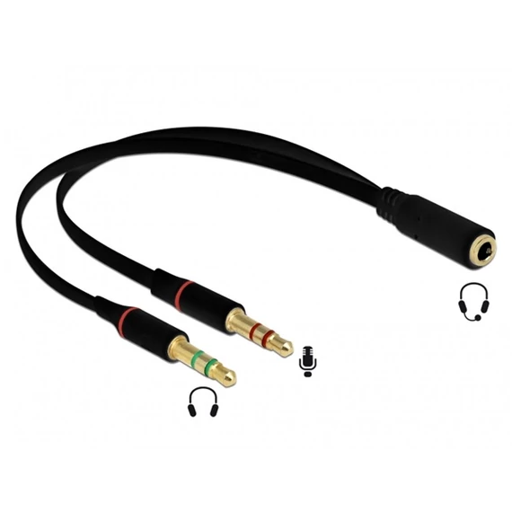 DELOCK 1x Jack > 2x Jack headset adapter