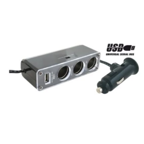 HOME szivargyújtó elosztó + USB